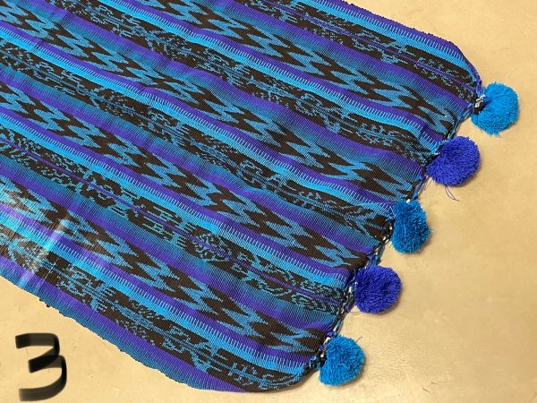 Single Blanket   Table Runner with Pom Poms For Sale