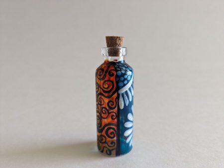 Small Delicate Floral Bottle | Handmade Floral Bottle for Home Decor 2  x .75  Fashion