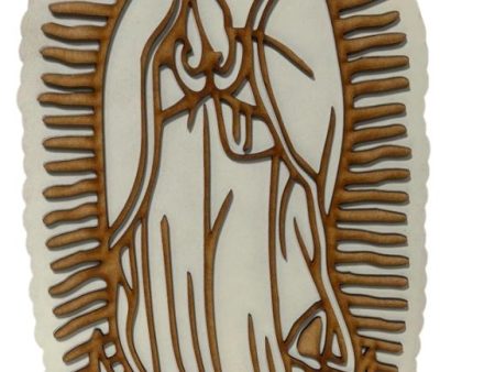 Virgen De Guadalupe Plaque With Flowers and Candle Laser Cut Discount