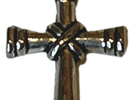 Cross Center Wrapped Metal Alloy Silvertone Color Sale