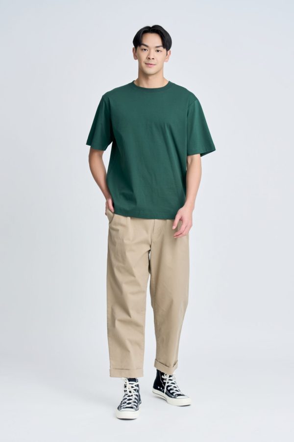 (A) Essential Crew Neck Tee - Army Green Hot on Sale