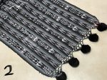 Single Blanket   Table Runner with Pom Poms For Sale