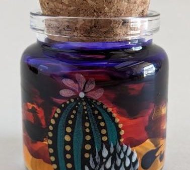 Cactus Desert Sunset Themed Jar | Vibrant Multi-Colored Mason Jar 2  x 2  Discount