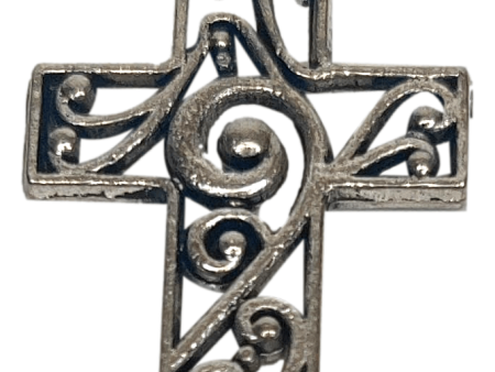 Charm Wall Decor Cross Scrolled Design Alloy Metal Hot on Sale