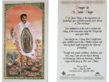 Prayer Card Prayer To Saint Juan Diego Laminated HC-E For Discount