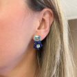 Carved Lapis and Blue Topaz Drop Earrings Discount