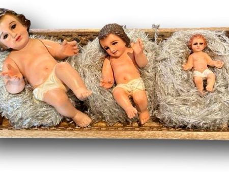 Baby Jesus Figurine with Glass Eyes – Realistic Features and Movable Arms, Handcrafted in Mexico Online Sale