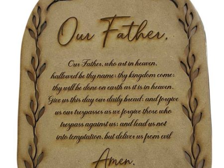 Our Father Plaque – Laser Cut Wood Home Accent For Sale