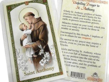 Prayer Card Unfailing Prayer To Saint Anthony HC9-158E Fashion