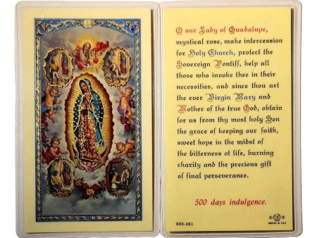 Our Lady of Guadalupe Prayer Card – 500 Days of Indulgence, Laminated Keepsake Hot on Sale