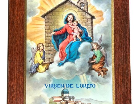 Virgen De Loreto Wood Plaque – Handcrafted Religious Wall Art 9  x 7  Online Hot Sale