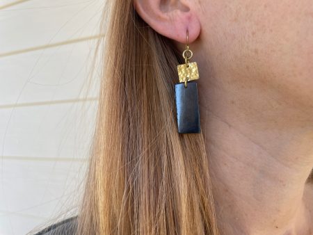 Earring - brass & bone sm on Sale