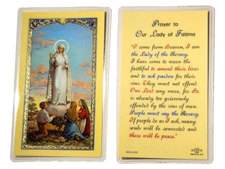 Our Lady of Fatima Prayer Card –  I Come From Heaven, I Am The Lady Of The Rosary  Sale