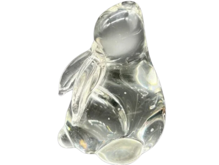 Crystal Clear Glass Rabbit Paperweight Figurine Supply