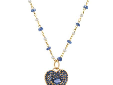 Sapphire Charm and Gemstone Necklace Online now