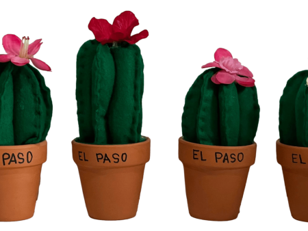 Souvenir Felt Barrel Flowering Cactus in Terracotta Pot - El Paso Texas Mini Handcrafted 6 Inches on Sale