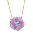 Amethyst and Blue Topaz Flower Necklace Discount