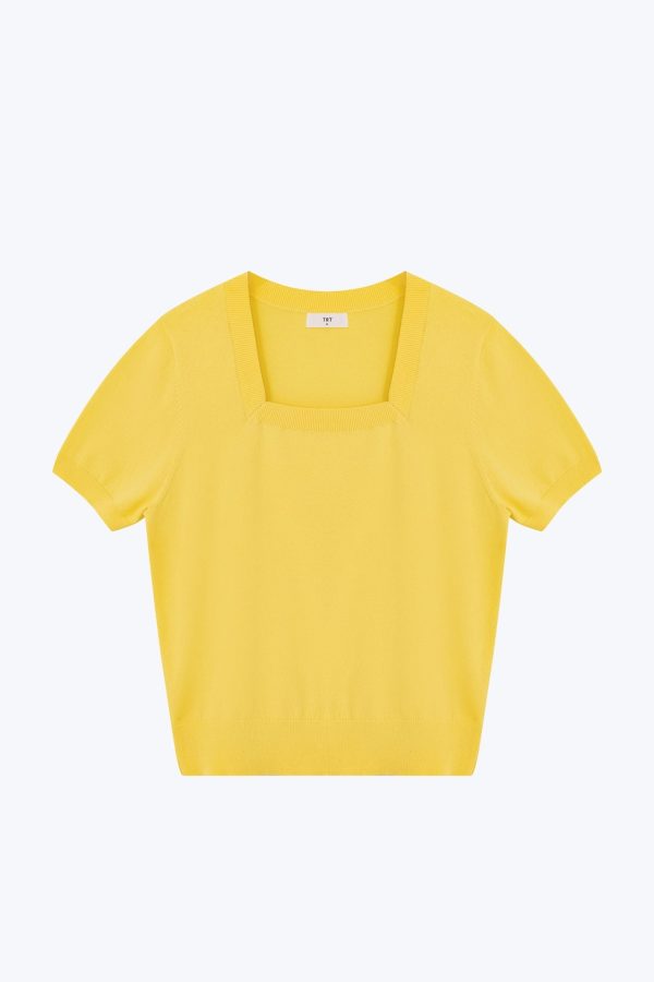 Knitted Square Neck Top - Canary Online Sale