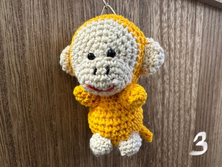 Crochet monkey keychain For Sale