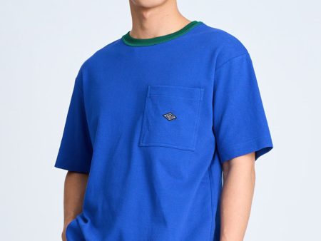 (B) Boxy Twill Jersey Contrast Collar Tee Supply