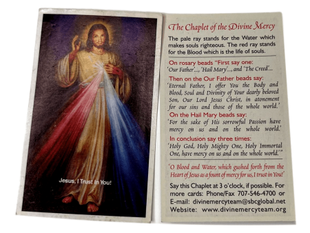 Prayer Cards The Chaplet of the Divine Mercy Not Laminated Cheap