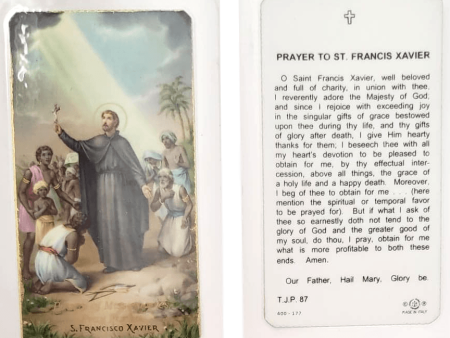 Prayer Card Prayer To Saint Francis Xavier Laminated TJP Sale