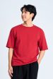 (B) Classic Relaxed-Fit Crew Neck Tee - Crimson For Sale