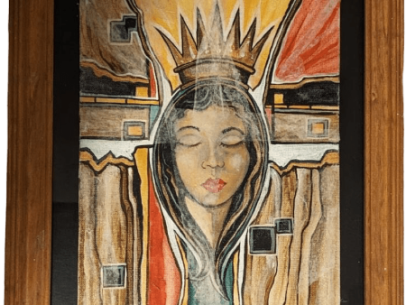 Awaiting Your Return Virgencita Framed Acrylic Mix Painting - 13.5 x16  Online