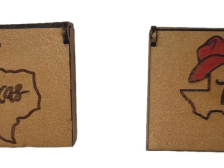 Texas Hat Design Laser-Cut Wood Box in Bronze, Blue, or Red Options – 4  x 3  x 1  Discount