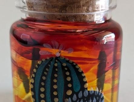 Cactus Desert Sunset Themed Jar | Handcrafted Mason Jar with Vibrant Colors 2  x 2  Fashion