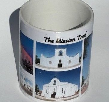 Mug, Missions collage mug, 11 oz white ceramic mug For Sale