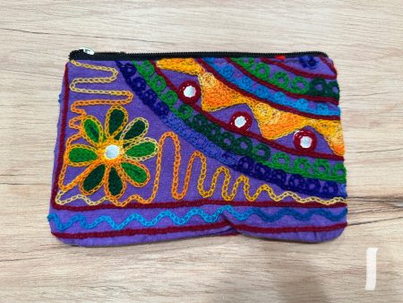 Pouch - colorful embroidery on Sale