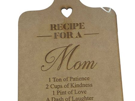 Plaque  Recipe for a Mom  – Laser Cut Wood Home Accent Discount