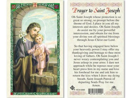 Prayer Card Prayer to Saint Joseph Laminated HC9-036E Cheap