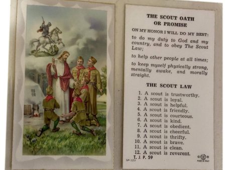 Prayer Card The Scout Oath Of Promise Laminated TJP Hot on Sale