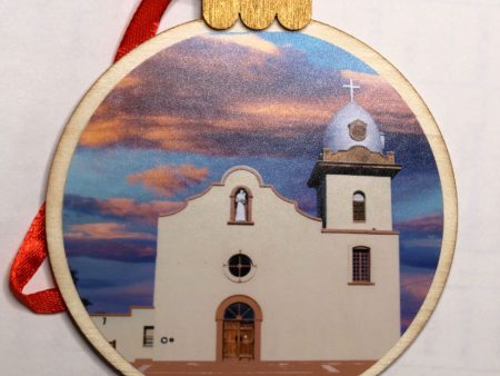 Ysleta Mission Clouds Round Wood Ornament, 3.77x4.29 Inches Hot on Sale