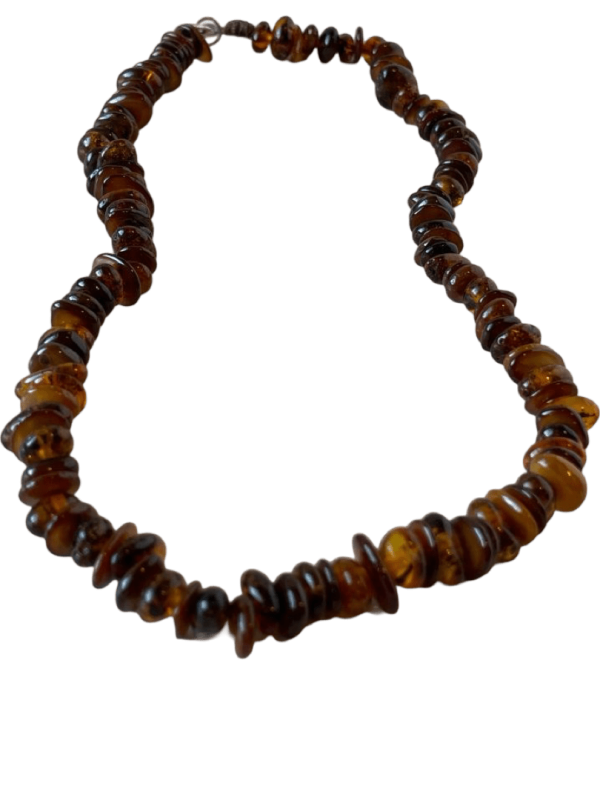 Amber Stone Bead Necklace - 14-Inch with Silver Lobster Clasp For Discount