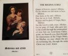 Prayer Card The Regina Coeli Madonna And Child Murillo Laminated For Cheap