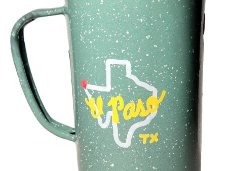 Mug Souvenir Peltre Mint El Paso  Original Handdrawn Designs Tall 16 oz Enameled Tin Online Sale