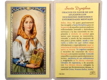 Laminated Prayer Card Santa Dymphna – Oración en Favor de los Afligidos Cheap