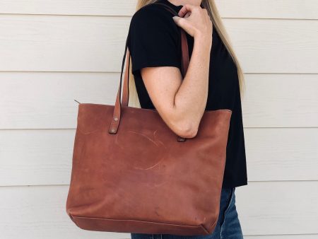 Leather tote - zip Discount