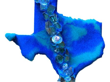 Blue Green Metallic Resin Texas Magnet – Heart for El Paso 4.5x4 Discount