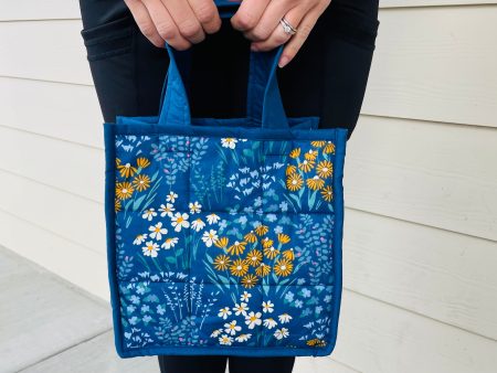 Blue floral 3x3 Tote Online Sale