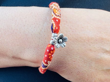 Bracelet - Kimono with Silver Charm For Cheap