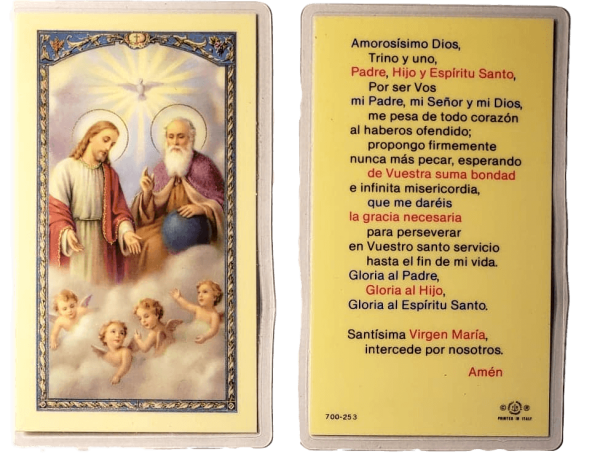 Prayer Card Amorosisimo Dios SPANISH Laminated Supply