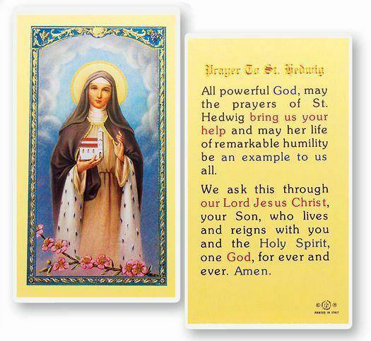 Prayer Card Prayer To Saint Hedwig Laminated Discount