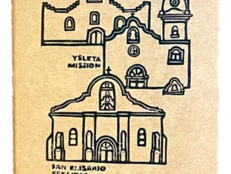 Notebook - Handcrafted Linoleum El Paso Mission Trail | 5x8, 50 Dotted Pages Sale