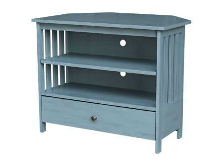 Destinations Collection - Mission Corner TV Stand Ocean Blue Sale