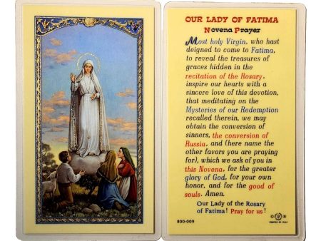 Novena Prayer to Our Lady of Fatima Card – Laminated Keepsake Fashion