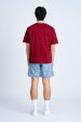 (A) Essential Crew Neck Tee - Maroon Red Online now